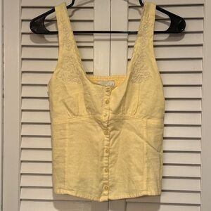 Hollister Linen-Blend Button-Through Top